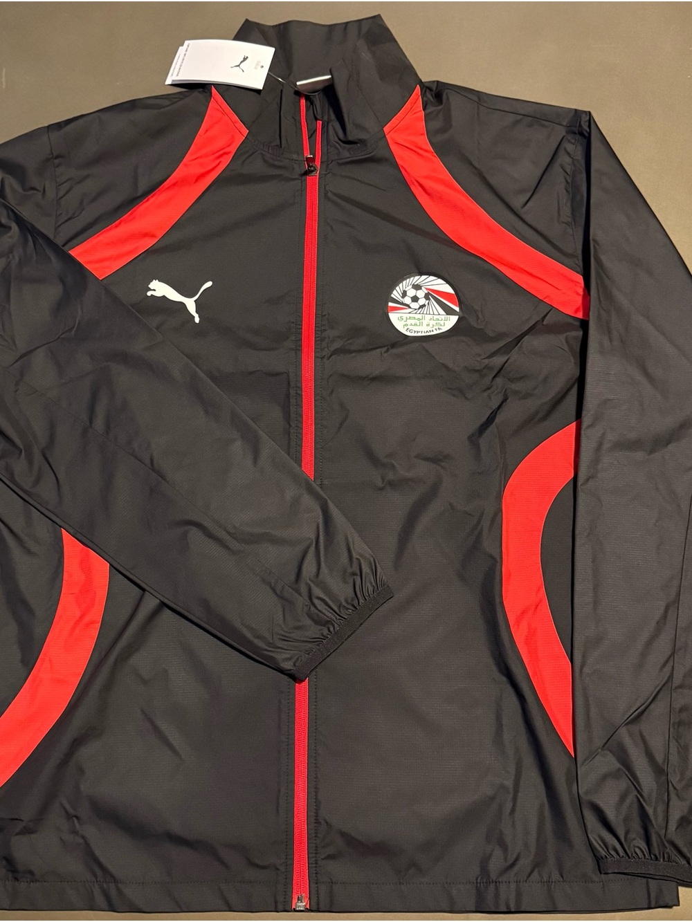 Puma Egypt Black and Red Men’s Full-Zip Windbreaker Jacket
